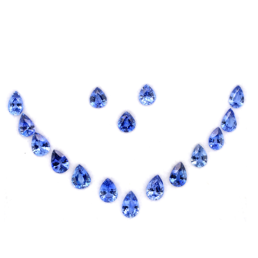20.76 carat Natural Royal  Blue Sapphire Pear shape Layout