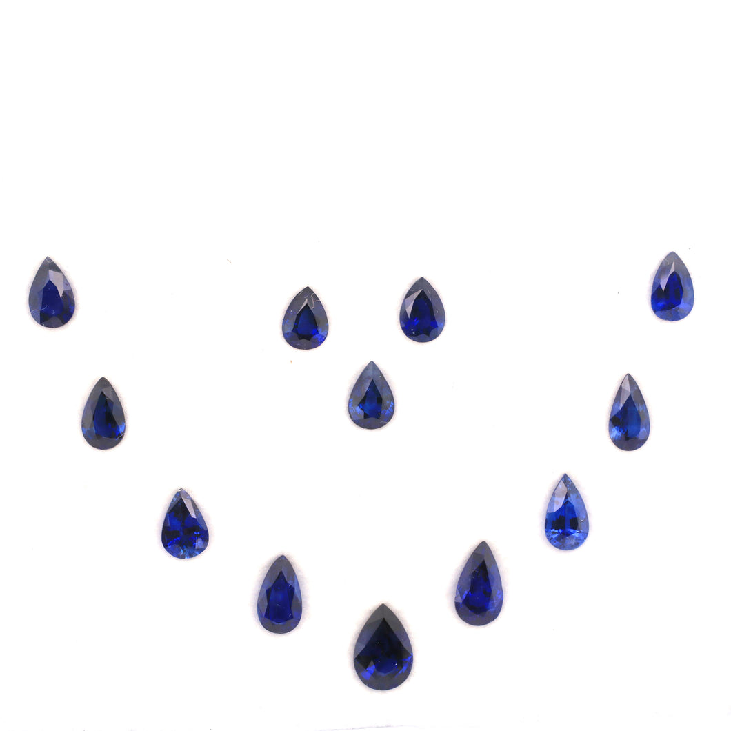 13.15 carat Natural Royal  Blue Sapphire Pear shape Layout