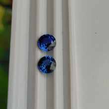 Load image into Gallery viewer, 1 Pair Round Natural Blue Sapphire
