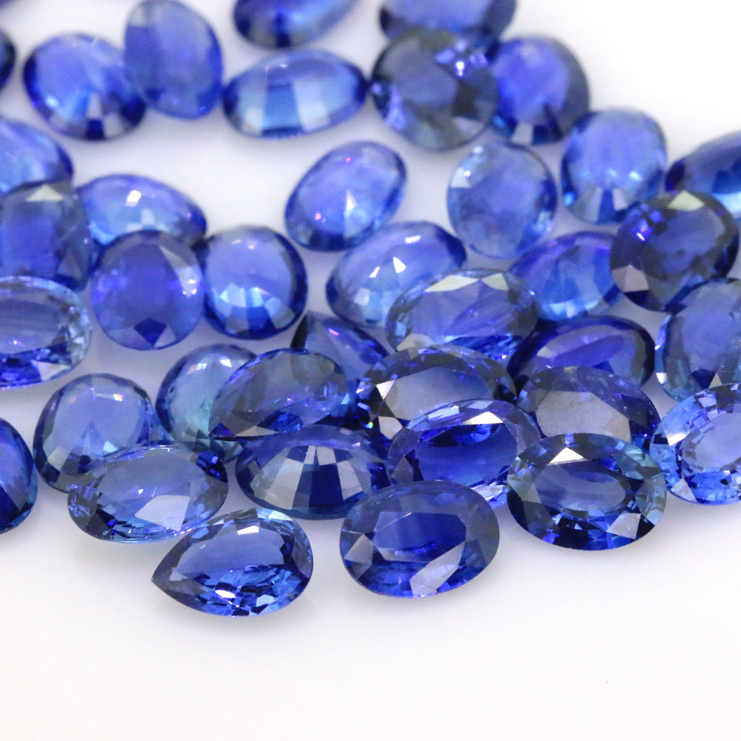 7x5mm Oval/Pear Natural (D1-D) Blue Sapphire (34.72Ct)