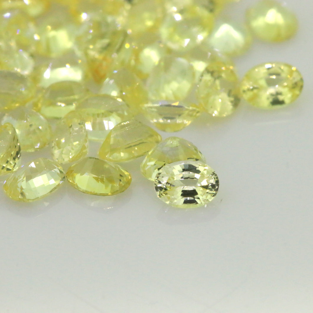 4x3mm Oval/Pear Natural Yellow Sapphire (91.95Ct)