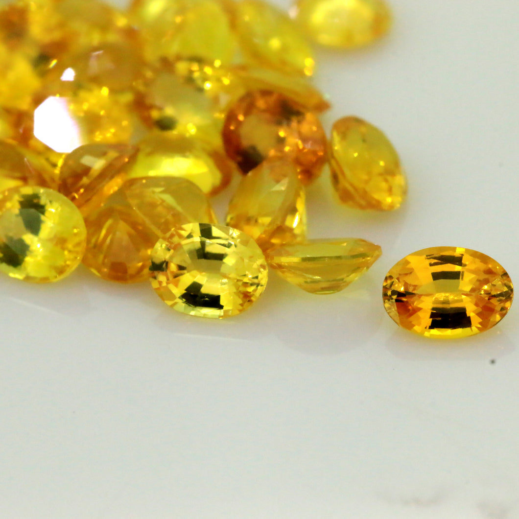 5x4mm Oval/Pear Natural Yellow Sapphire (62.05Ct)