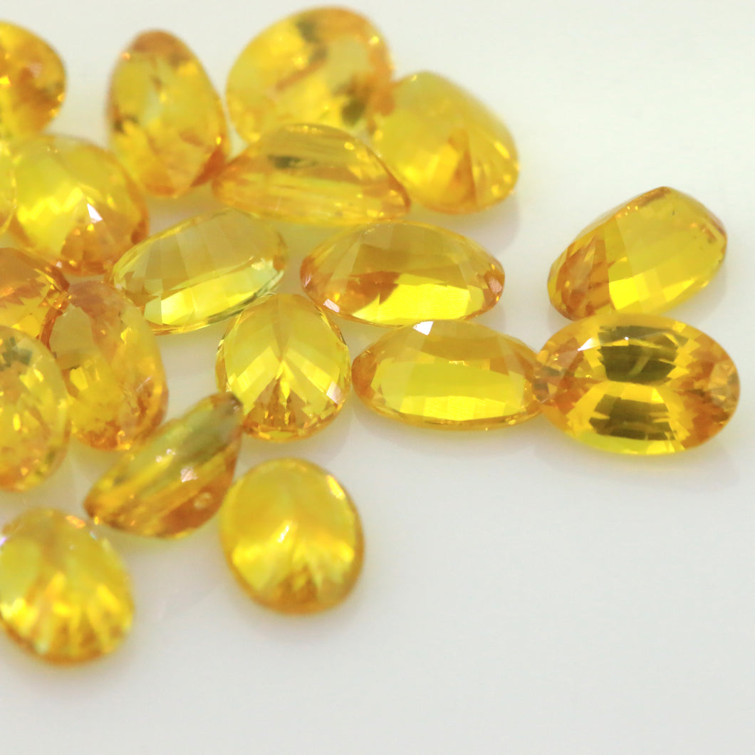 6x4mm Oval/Pear Natural Yellow Sapphire (45.52Ct)