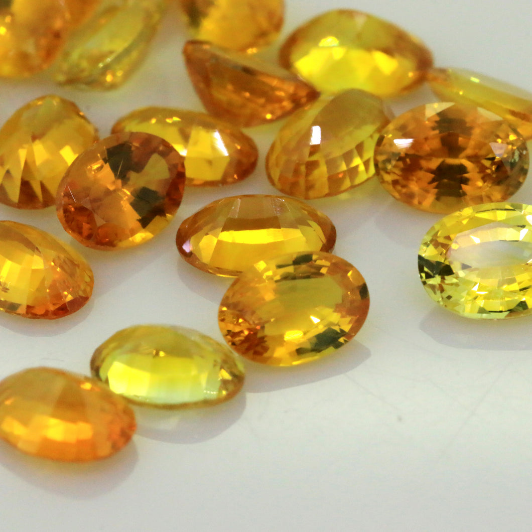 7x5mm Oval/Pear Natural Yellow Sapphire (26.34Ct)