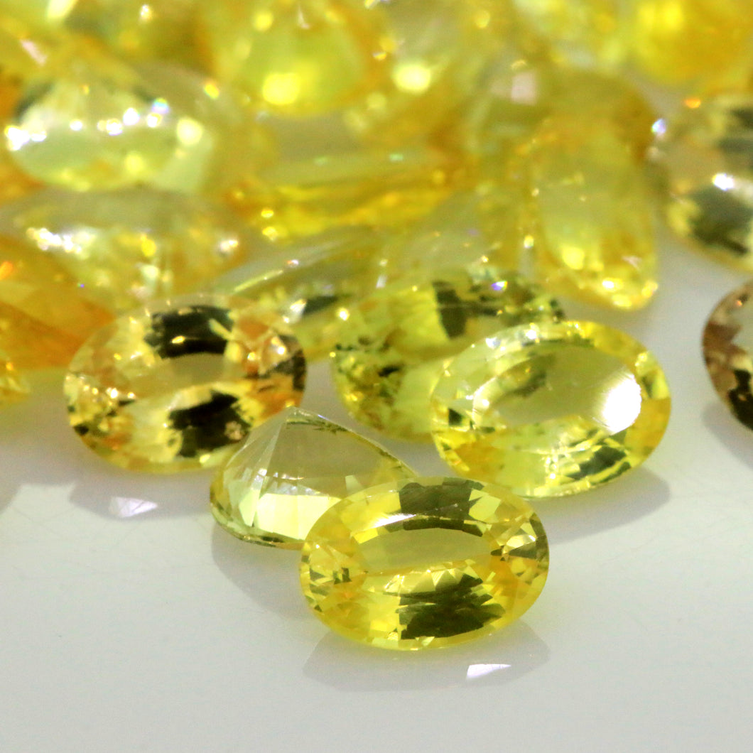 7x5mm Oval/Pear Natural Yellow Sapphire (99.36Ct)