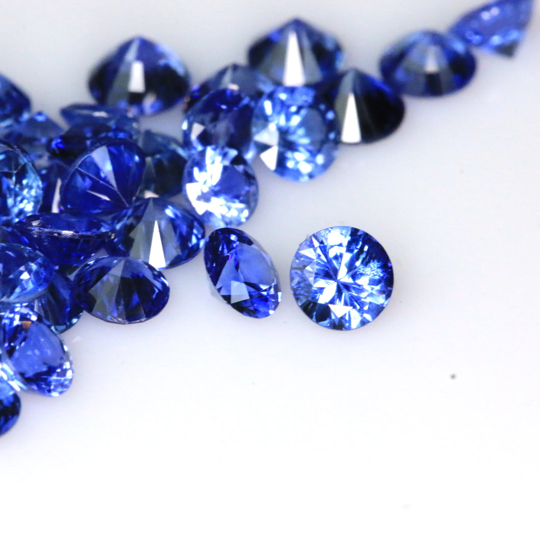2.1-3.9mm Round Natural Blue Sapphire Lot (130.43ct)