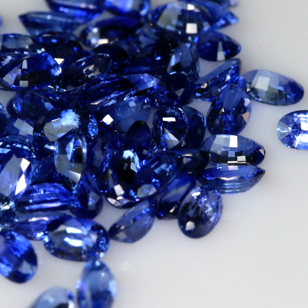 5x3mm Oval/Pear Natural Blue Sapphire (140.66Ct)