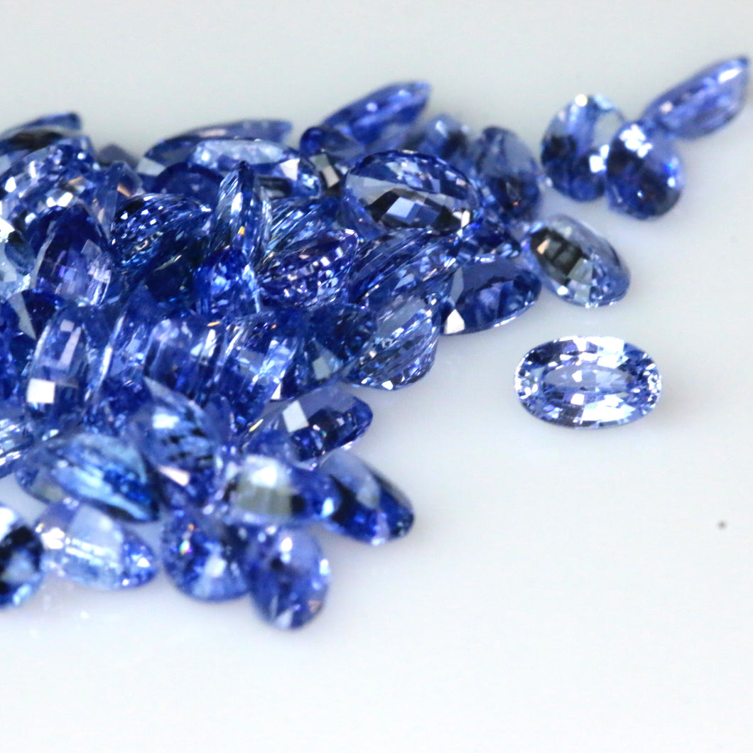 5x3mm Oval/Pear Natural Blue Sapphire (163.74Ct)