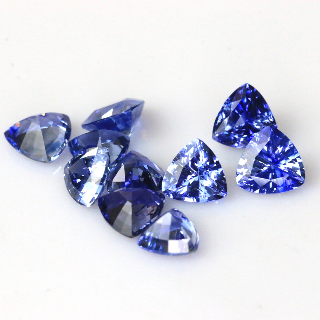 6×6.5mm Trigonall Natural Blue Sapphire Lot (9.96ct)