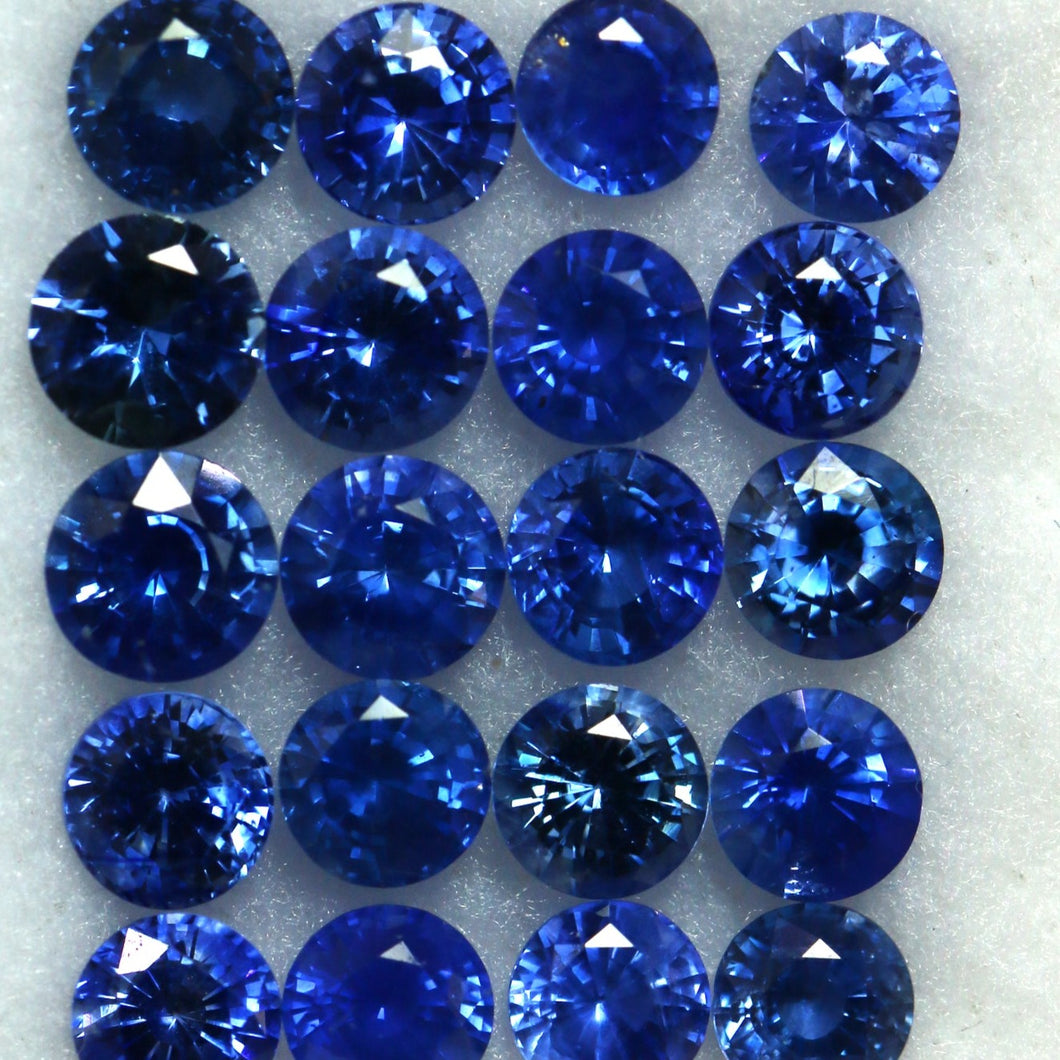 8.75ct Natural Blue Sapphire  4.5 mm Round One Lot