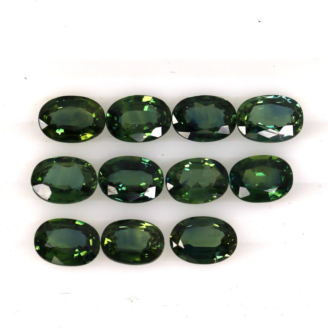 9.46ct Natural Oval Teal Sapphire-10Pcs.