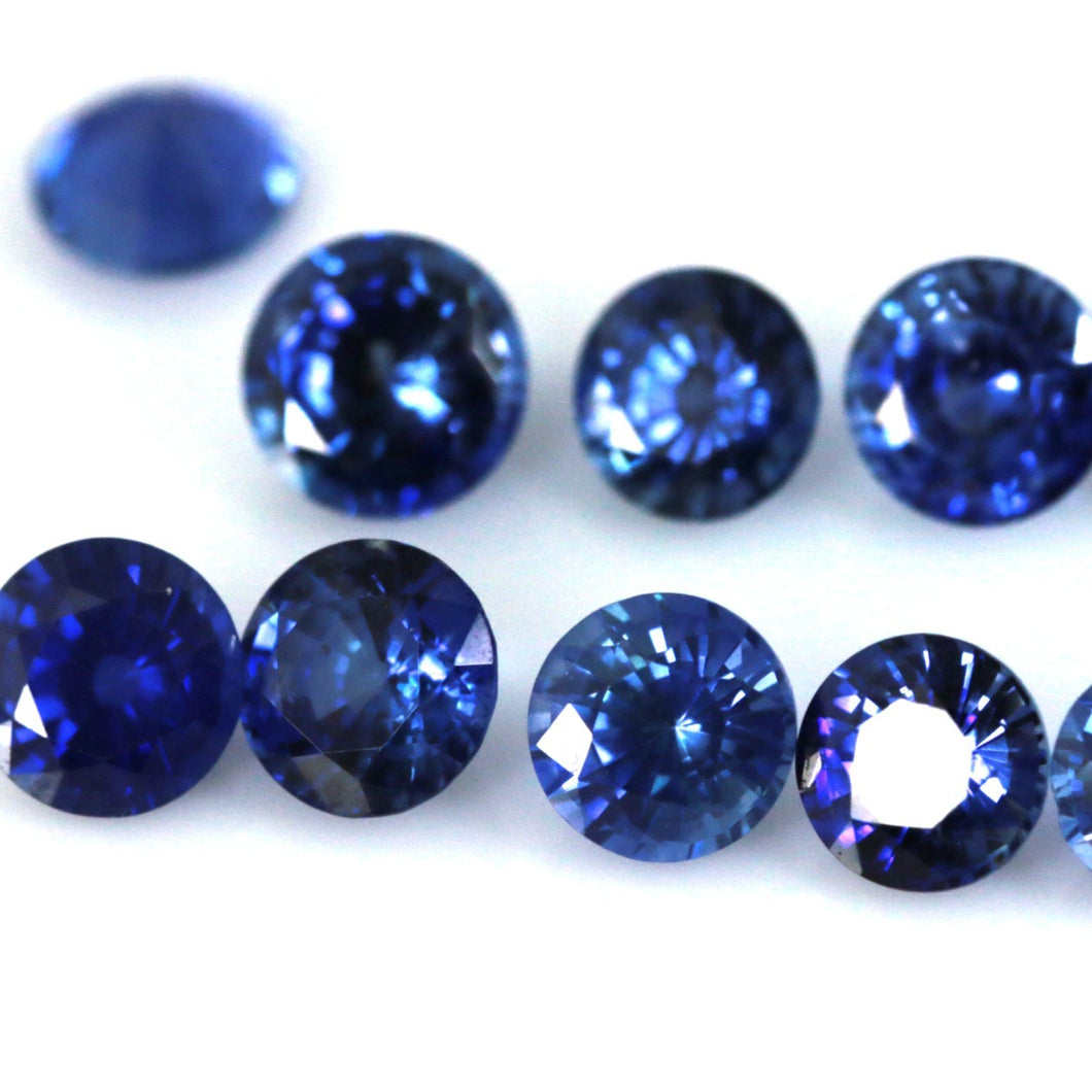 34.10ct Natural Blue Sapphire 5.0-5.5mm Round One Lot