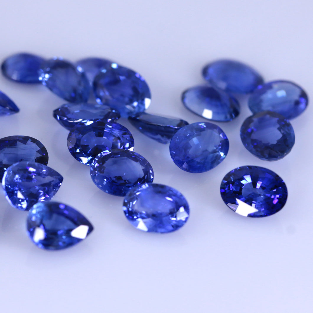32.00ct Natural  Blue Sapphire 8x6mm oval & Pear shape